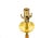 Wood Mid Century Teak and Brass Cone Shaped Table Lamp For Sale - Image 7 of 11