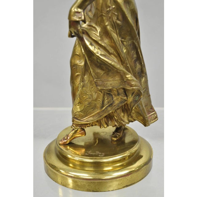 Late 19th Century Antique French Victorian 18" Bronze Maiden Sculpture After Adrien Etienne Gaudez For Sale - Image 4 of 12
