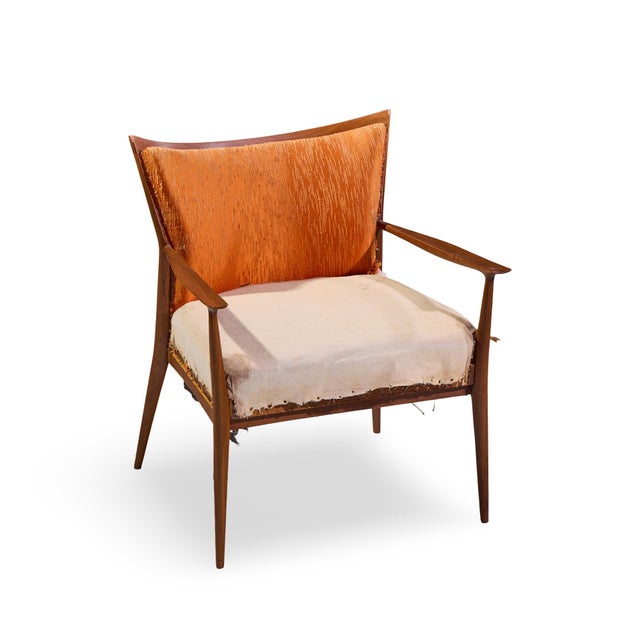 Paul McCobb for Directional Mid Century Walnut Lounge Chair For Sale - Image 9 of 9