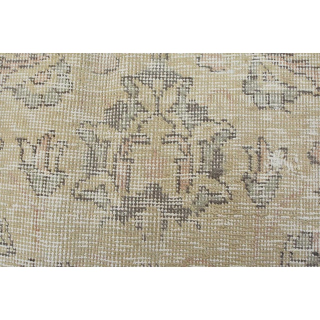 Tabriz Rug 9’9” X 12’6” Beige Wool Vintage Distressed Hand-Knotted Carpet For Sale - Image 9 of 15