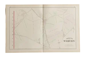 Antique Woburn Massachusetts Atlas Map Plate L