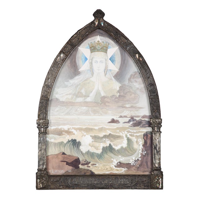 Yvonne Clarinval, La Vierge des Mers, 1910, Mixed Media For Sale