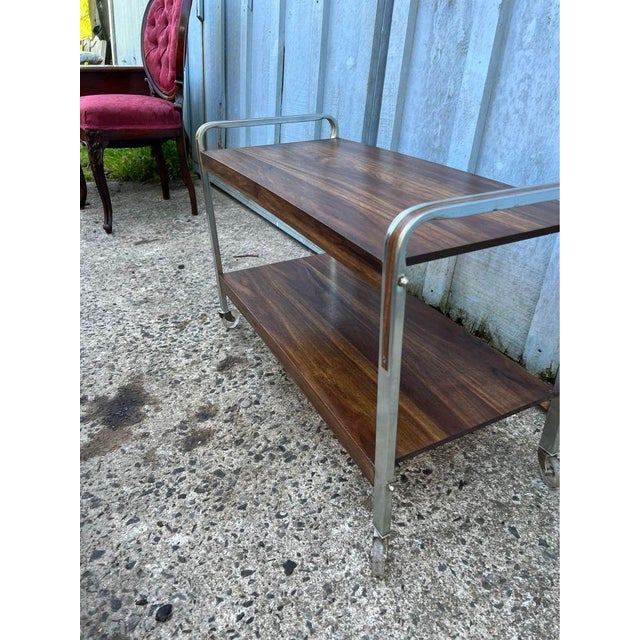 Mid-Century Modern Two-Tier Rolling Utility Cart For Sale In Washington DC - Image 6 of 9