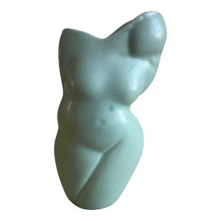 Vintage Donna Polseno Sculptural Ceramic Female Form Vase For Sale