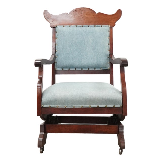 Vintage Eastlake Revival Platform Rocking Chair For Sale
