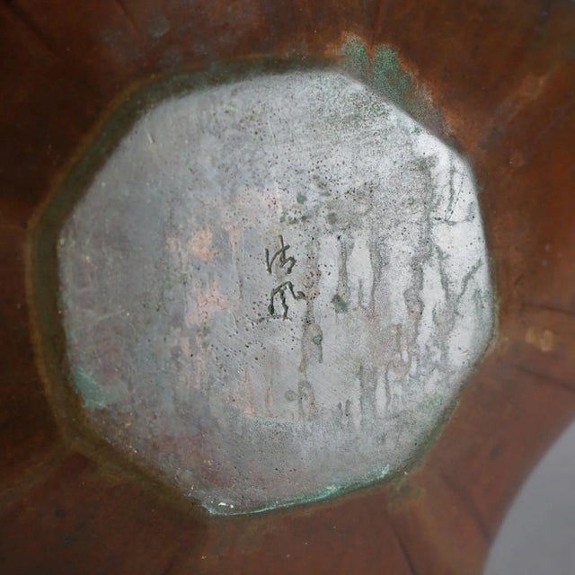 Early 20th Century Antique Chinese Bronze Low Bowl, Signed, Circa 1900 For Sale - Image 5 of 8