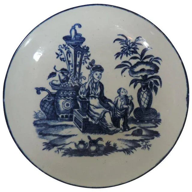 18th Century Chinese Style Worcester Blue & White Porcelain Saucer Dish For Sale - Image 9 of 9