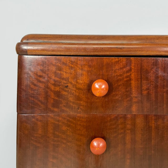 Wood Art Deco Italian Chest of Drawers in Wood and Marble, 1930s For Sale - Image 7 of 18