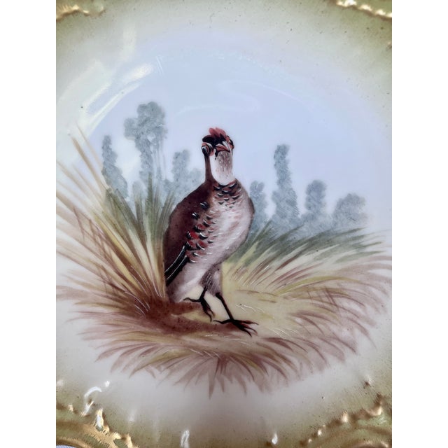 Antique French Limoges Game Bird Cabinet Plates - Coiffe & Cie, Pair For Sale - Image 13 of 18