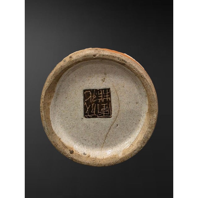 Chinoiserie Chinese "Nanking" Crackle-Glazed Famille Rose Warrior Vase With Bronze Gallery Mount For Sale - Image 3 of 3