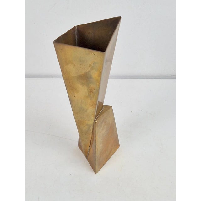 Art Deco Cubist Brass Vase from WMF, 1930s For Sale - Image 3 of 14