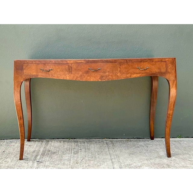 Vintage Italian Burl Wood Writing Desk For Sale - Image 12 of 12