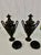 Vintage/antique pair of neoclassical cast iron urns - possibly attributable to J.L. Mott Ironworks (see initials J.L. on...