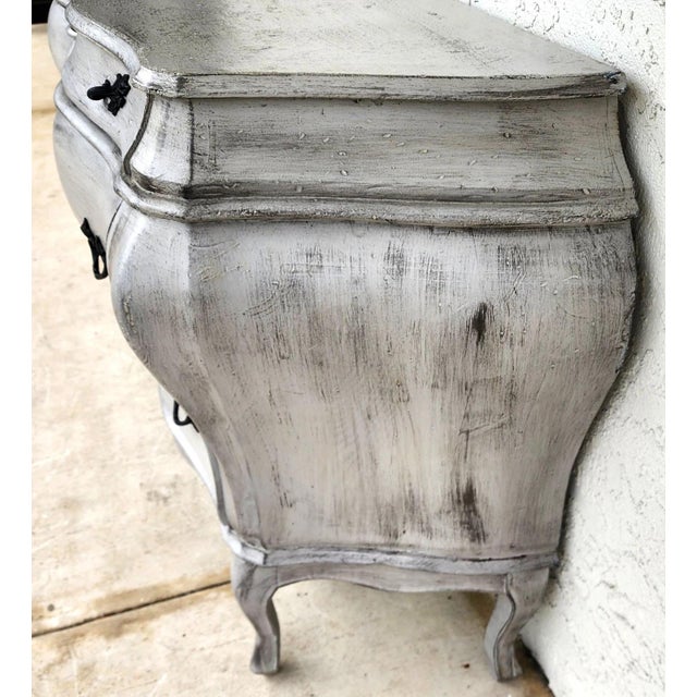 Antique French Serpentine Dresser Distressed For Sale - Image 10 of 18