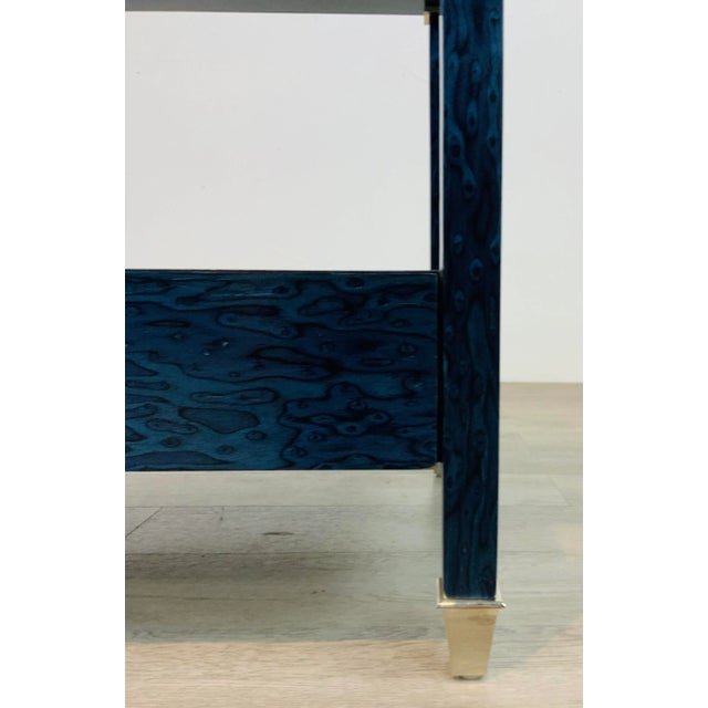 Bungalow 5 Bungalow 5 Modern Blue Burl Wood Finished Alessandra Side Table For Sale - Image 4 of 6