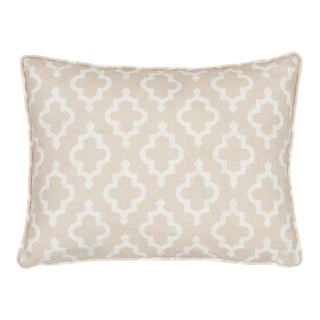 Schumacher X Veere Grenney Jake 18" Lumbar Pillow in Quiet Pink For Sale