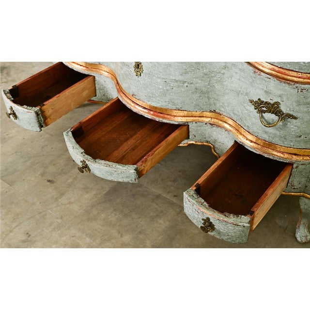 Italian 20th Century Painted & Gilt Chest of Drawers For Sale - Image 12 of 12