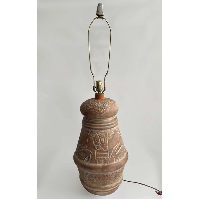 Early 20th Century Vintage Terracotta Table Lamp For Sale - Image 5 of 7