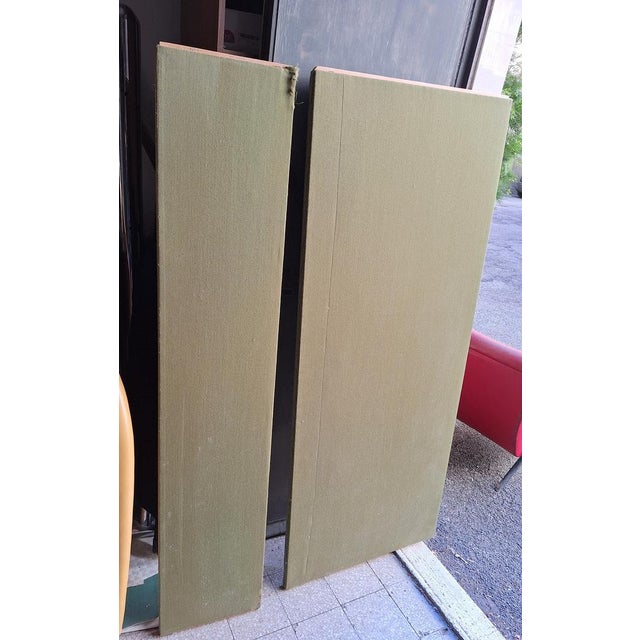 Double Bed in Wood and Green Fabric by Gianfranco Frattini for Bernini, 1960s, in Good conditions. Designed 1960 to 1969 I...