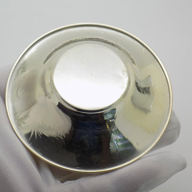 1970s Small Vintage Italian Handmade Silver Bowl with Floral, Palermo, Sicily, Italy, 1970s For Sale - Image 5 of 10