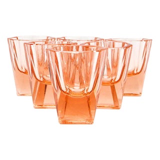 Art Deco Vodka Glasses, Former Czechslovakia, 1930s, Set of 6 For Sale