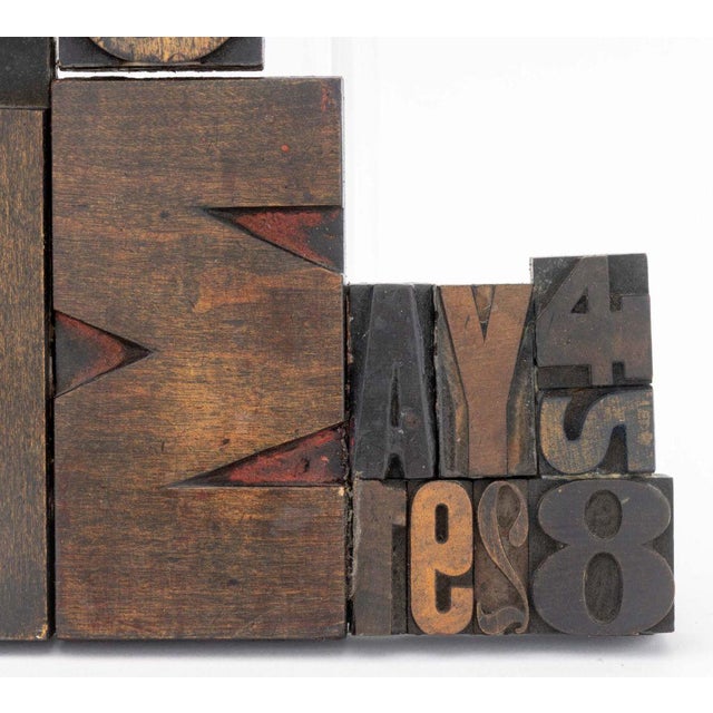Abstract Antique Printer's Block Assemblage Sculpture, 1978 For Sale - Image 3 of 8