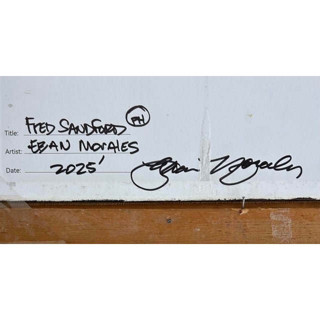 2020s Redd Foxx Painting on Board by Detroit, MI Artist Eban Morales For Sale - Image 5 of 5