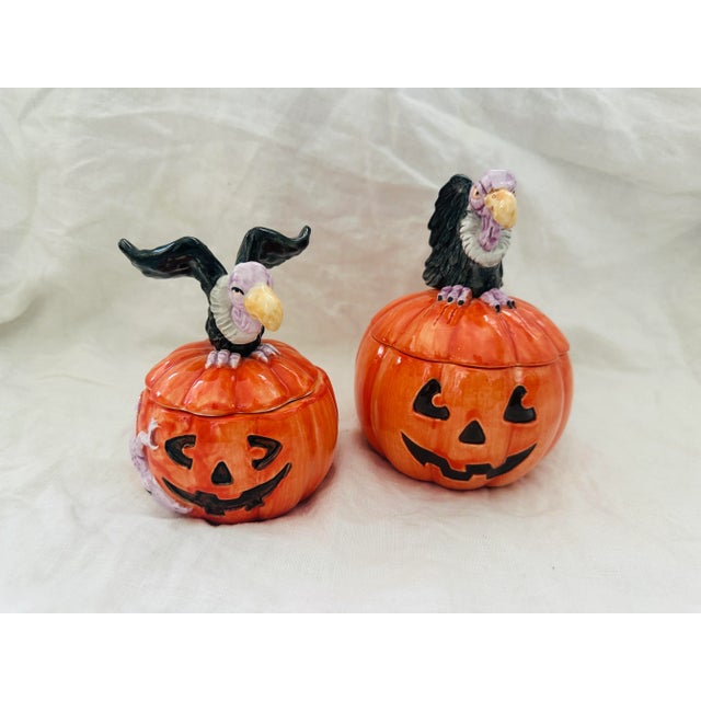 Fitz & Floyd Buzzard/Pumpkin Candy Dish/Box For Sale In Palm Springs - Image 6 of 7
