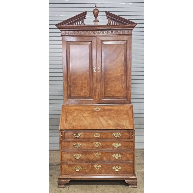Store Item: BAKER Historic Charleston Chippendale Mahogany Secretary Desk with Bookcase Description: High End Baker...