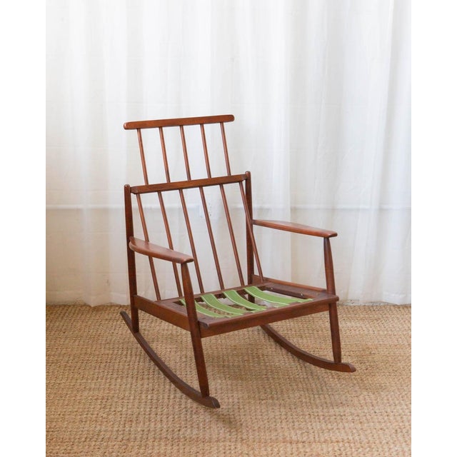 Mid-Century Modern 1960s Danish Modern Rocking Chair in the Style of Edmund Spence For Sale - Image 3 of 14