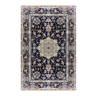 Middle Eastern Rug in Wool and Silk For Sale