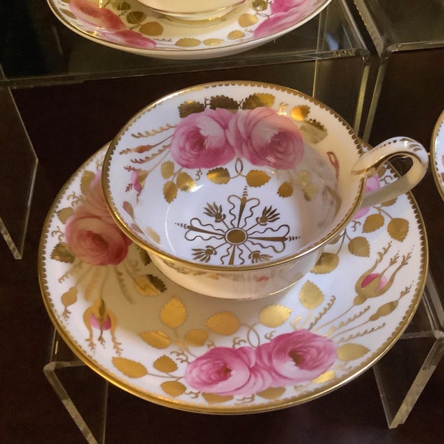 Late 19th Century Late 19th Century Spode Copelands Cabbage Roses Tea Cups - Set of 4 (Pattern 3886) For Sale - Image 5 of 12