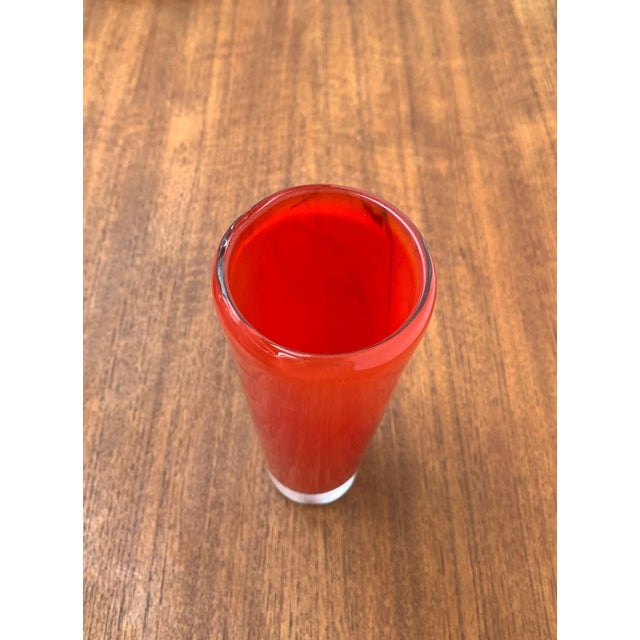 Red Mid-Century Scandinavian Glass Vase, 1960s For Sale - Image 8 of 18