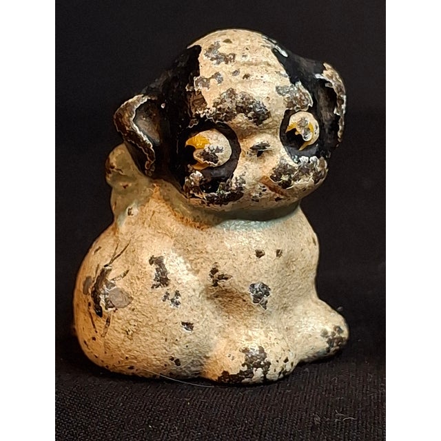 Pair Antique Hubley Cast Iron Puppo Dog Figurine Paperweights Bee on Hip Grace Drayton For Sale - Image 11 of 15