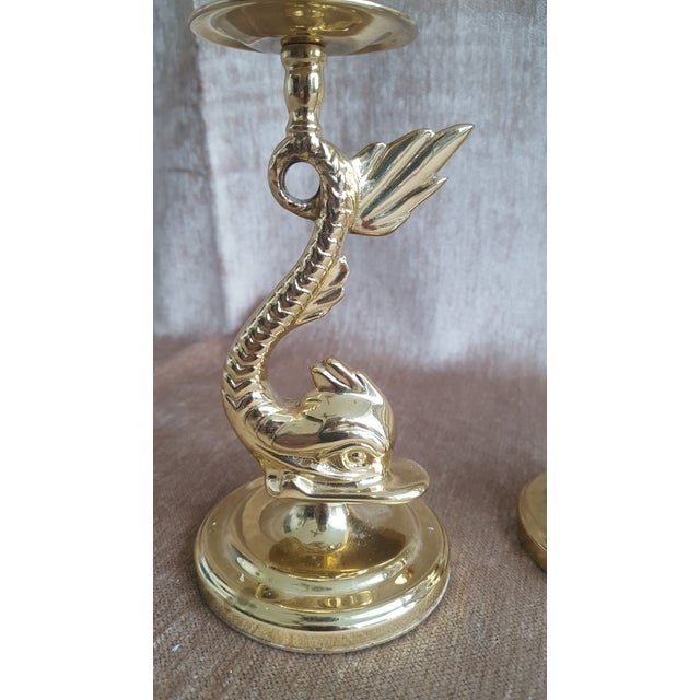Vintage Brass Asian Koi Fish Dolphin Candle Holders a Pair Chairish