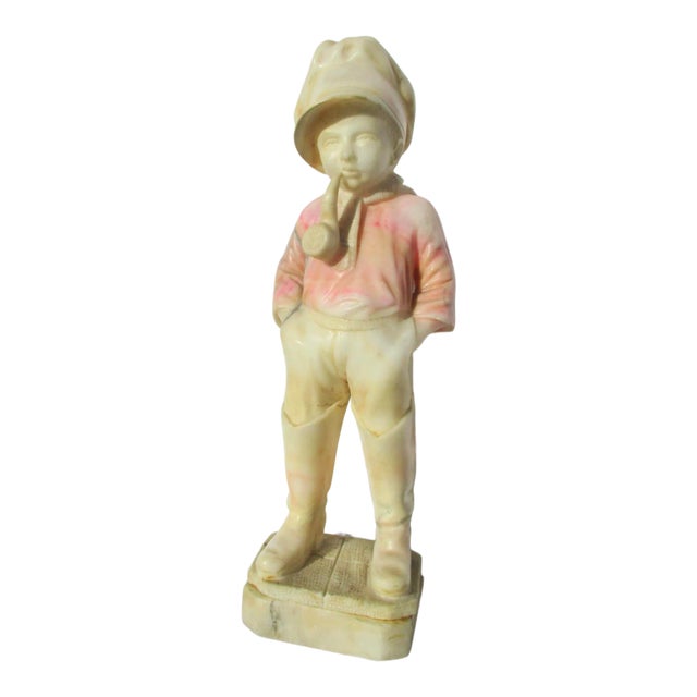 1920s Art Deco Alabaster Boy Sculpture For Sale
