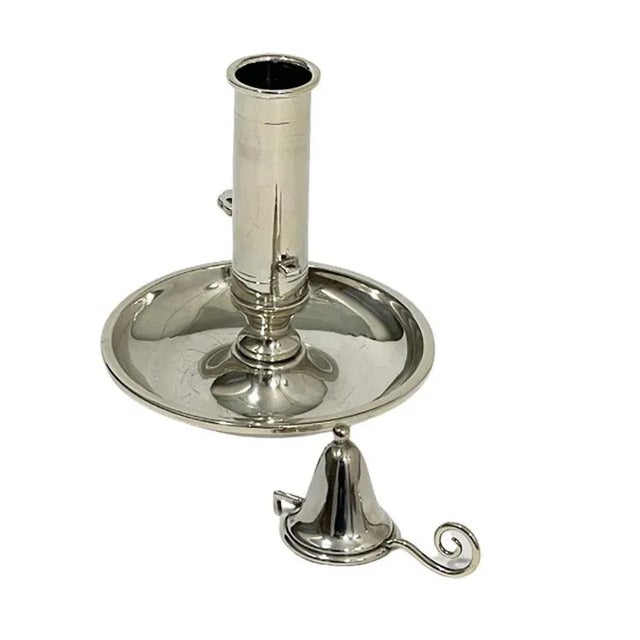 Small Silver Chamber Candlestick For Sale - Image 4 of 7
