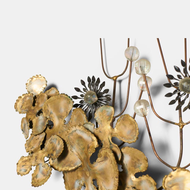 Brutalist 1970s Brass Wall Hanging by Curtis Jere For Sale - Image 3 of 5