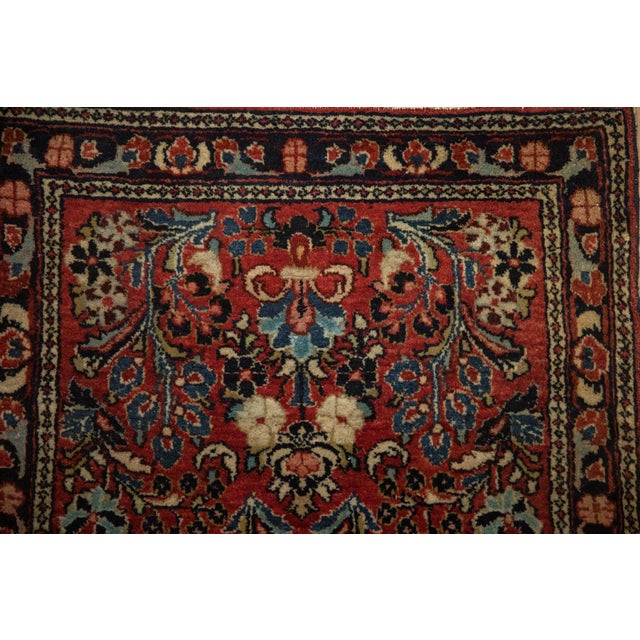 Textile Vintage Fine German Sarouk Rug Runner - 2' x 4'1" For Sale - Image 7 of 9
