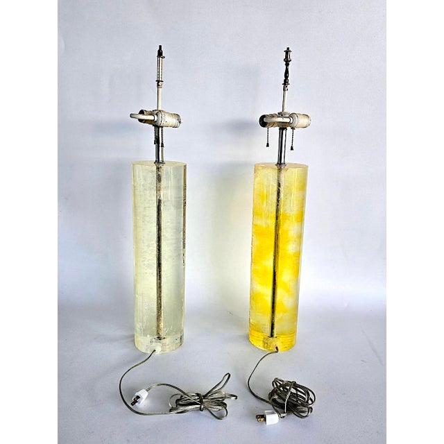 Mid 20th Century Frederick Cooper Chicago Fractal Resin Tall Table Lamps, Set of 2 For Sale - Image 12 of 17