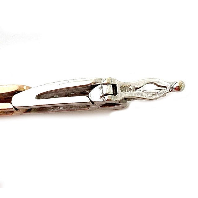 Late 20th Century Estate 4ct Champagne White Diamond 14k Rose White Gold Bracelet For Sale - Image 5 of 6