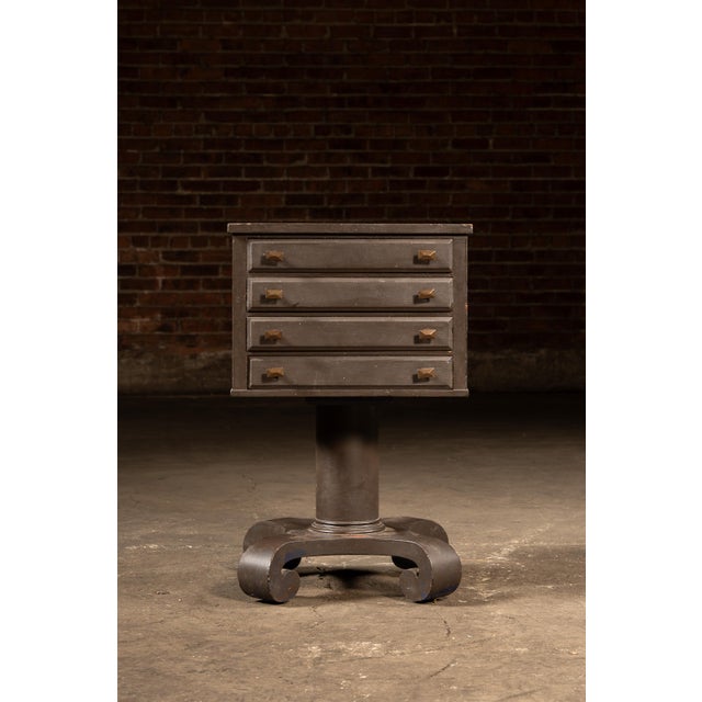 American Mid-Century Pedestal-Base Painted Wood Sheet Music Cabinet For Sale - Image 3 of 9