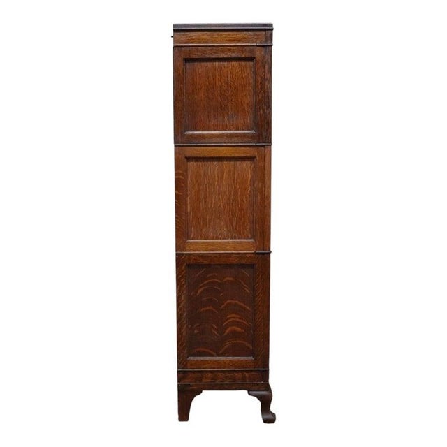 Arts & Crafts Macey Oak 3-Stack Barrister Bookcase Signed C1920 For Sale - Image 13 of 13