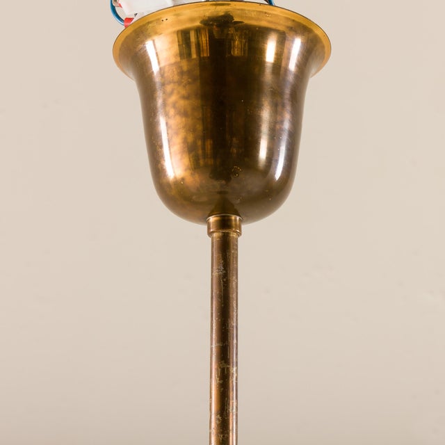 Mid-Century Modern Brass and Glass Chandelier, Italy, 1960s For Sale - Image 4 of 10