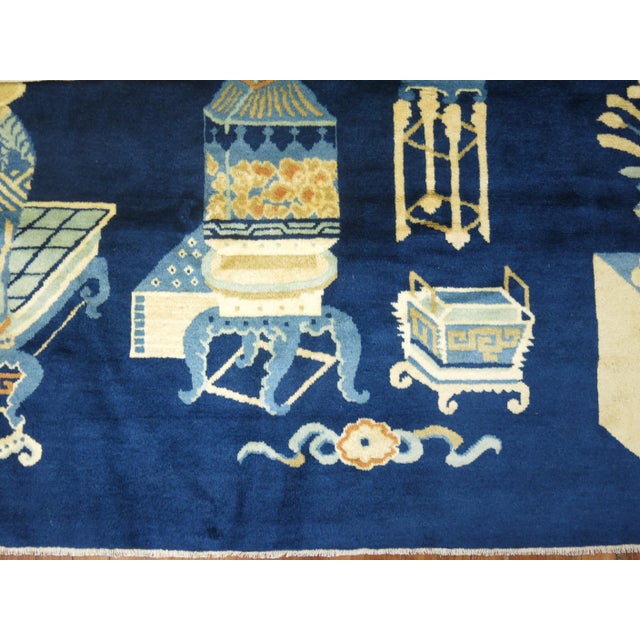 Early 21st Century Antique Chinese Pictographic Rug - 4'11" x 7' For Sale - Image 5 of 6