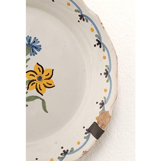 French Country 19th Century French Faïence Plate For Sale - Image 3 of 5