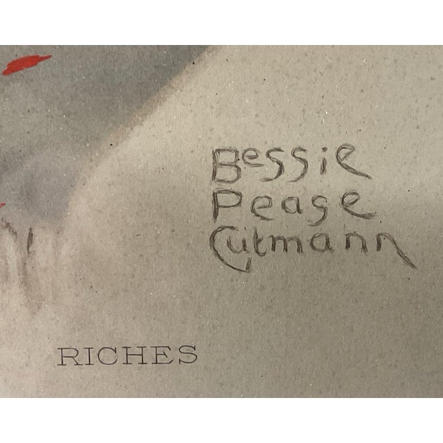 Antique 1907 Bessie Pease Gutmann "Poverty & Riches" Lithograph in Gold Gesso Frame For Sale - Image 6 of 7