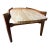 Mid-Century Walnut Surfboard Travertine Coffee Table For Sale
