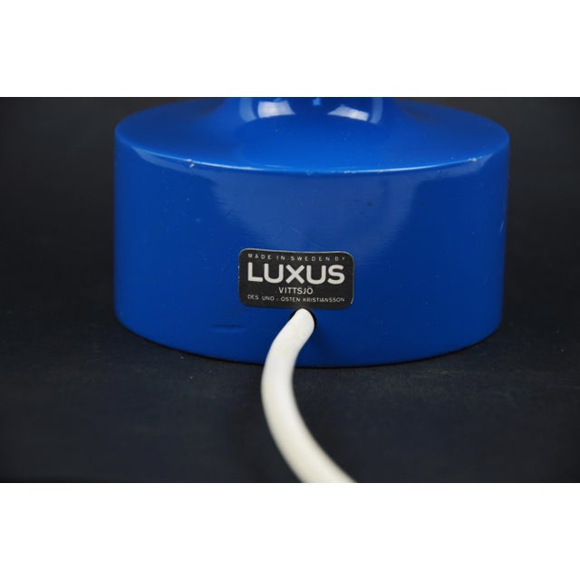 Blue Swedish Table Lamp by U. & O. Kristiansson for Luxus, 1970s For Sale - Image 8 of 9