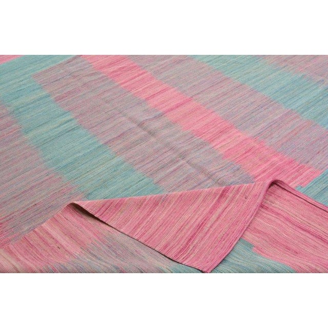 Vintage Mazandaran Modern Hand Made Wool Kilim Rug,8'1"X9'7" For Sale In New York - Image 6 of 6